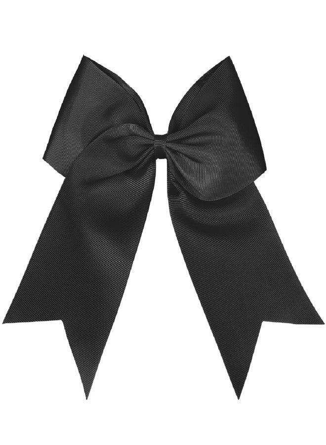 Tobeffect Jumbo Cheer Bows, 8 Inch Black Hair Bow Clips for Girls, Hair Women Cheerleading Bows Softball Team Bows Cheerleader Hair Bows for Halloween Costumes Festivals Birthdays - Image 1